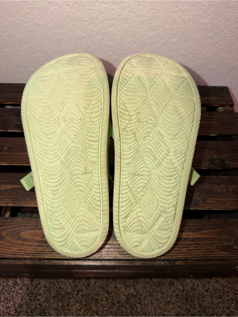 Chaco Kids Neon Lime Strappy Sandals